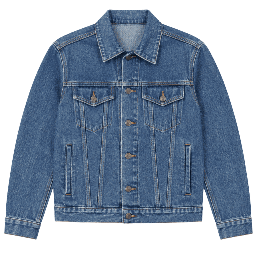 Blue denim trucker jacket