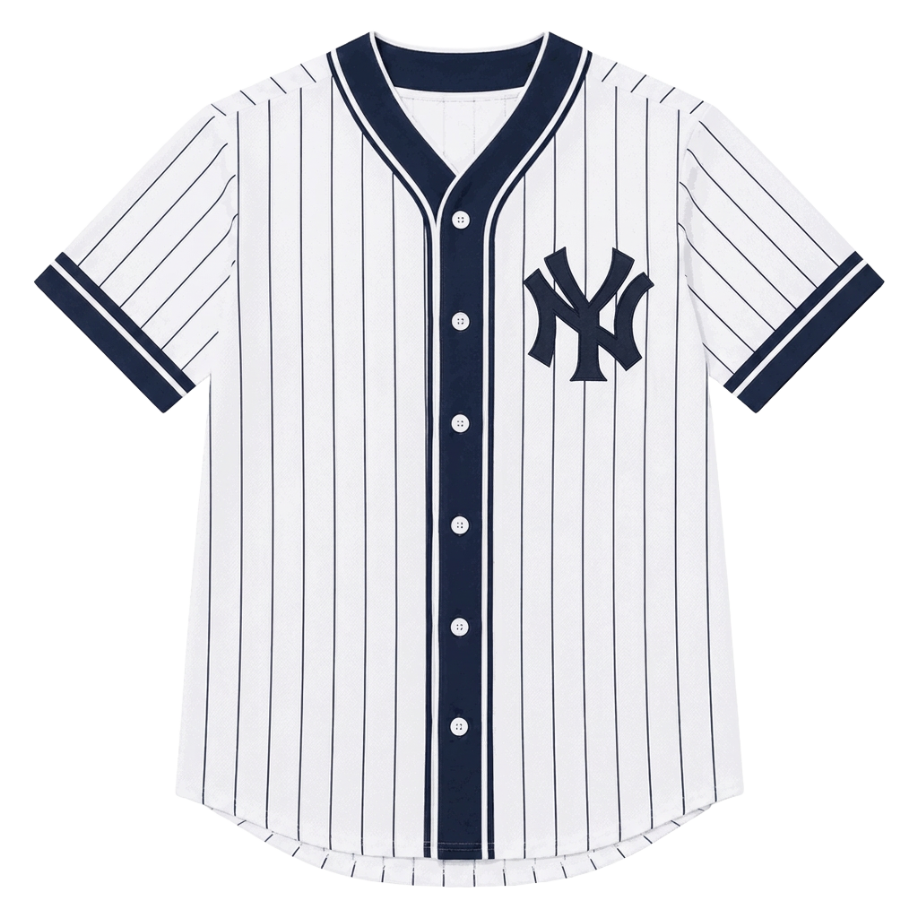 White New York Yankees pinstripe baseball jersey