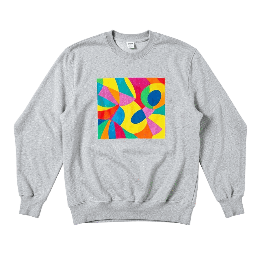 Grey graphic crewneck sweatshirt